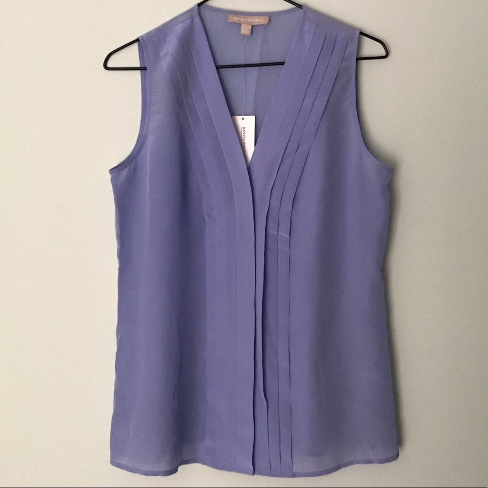 Banana Republic Silk Tank with Pintuck Detail